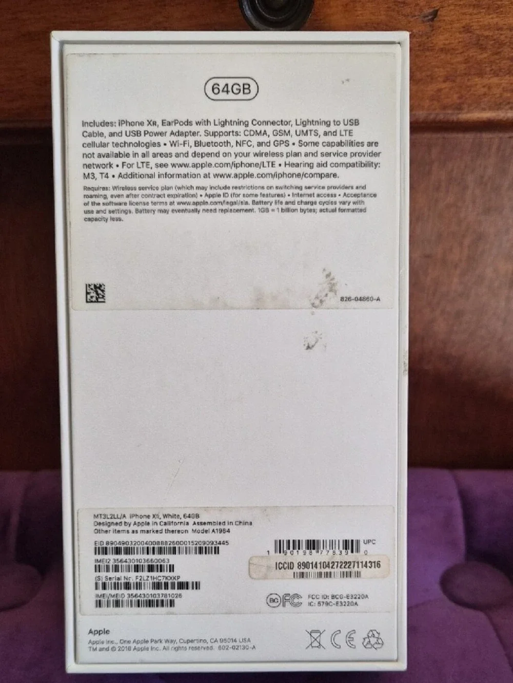 Apple iPhone XR Silver with White Display